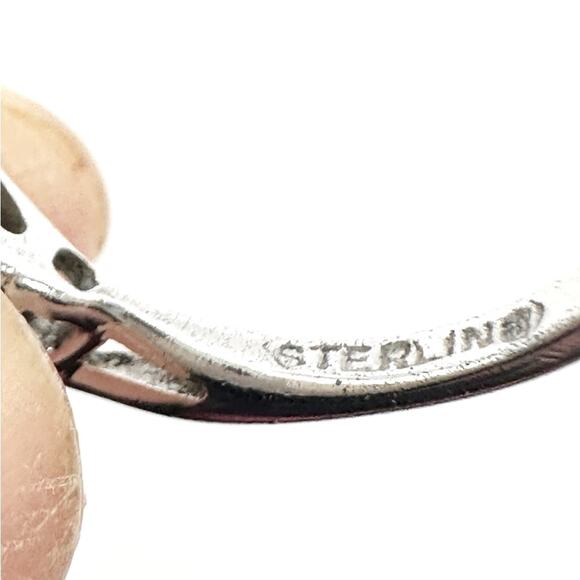 Avon Sterling Silver Opal Stacking Ring Size 5 Vintage Retro Casual Preppy - Picture 4 of 11